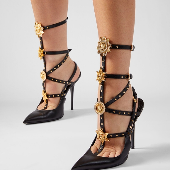 Versace Shoes - NWT Versace Medusa Western Cage Pumps
